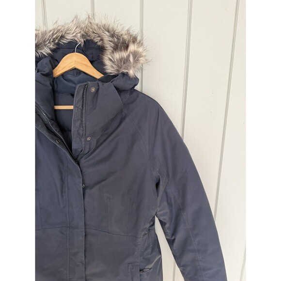 The North Face Arctic Parka Women's L Large Navy Blue Down Hooded Jacket Warm - Picture 4 of 11